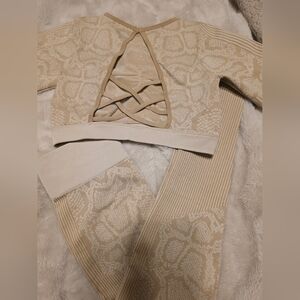 SHEIN Beige Patterned Leggings and Top Set